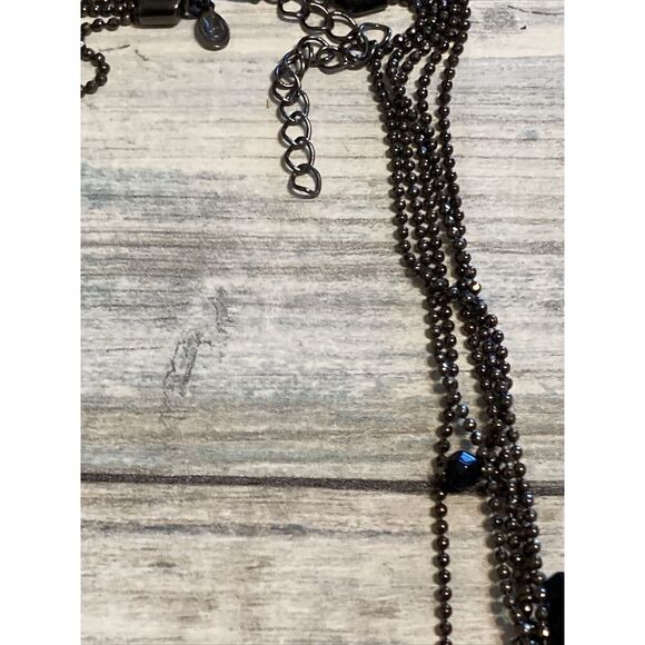 Premier Designs PARISIAN Necklace‎ 5-strand ball bead chain Goth steampunk 18" - Picture 7 of 9
